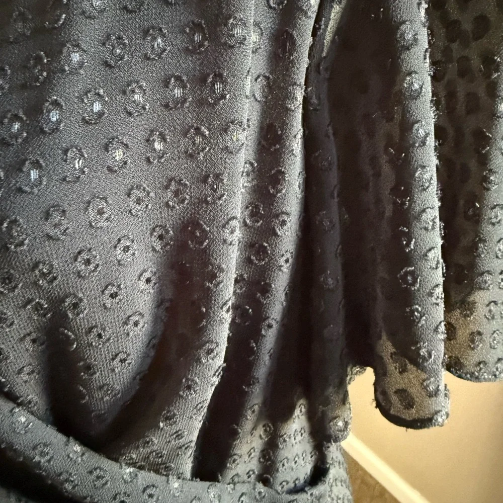 Fashion Bug Black on black dotted dress. Size 16W. - Picture 2 of 2